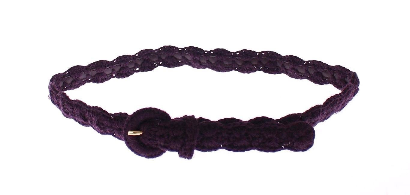Ceinture Dolce & Gabbana en coton violet avec logo doré à la taille