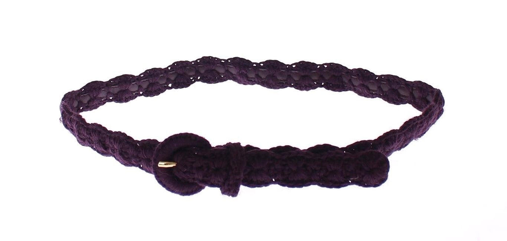 Ceinture Dolce & Gabbana en coton violet avec logo doré à la taille