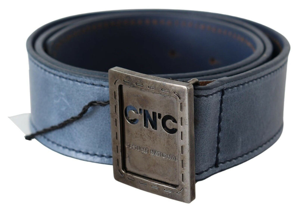 Ceinture à boucle logo en cuir bleu normal Costume National