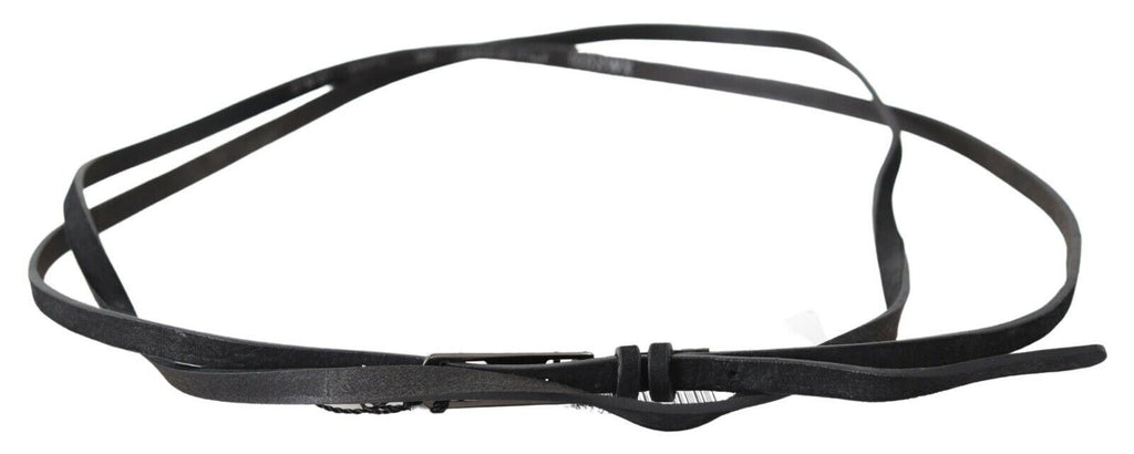 Ceinture Costume National en cuir noir avec boucle à logo