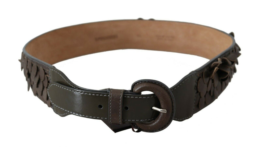 Ceinture Ermanno Scervino en cuir marron foncé avec boucle ronde