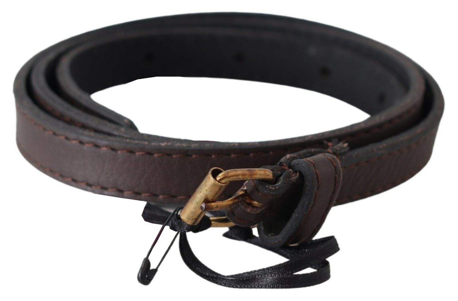 MILA SCHÖN Marron Cuir Véritable Skinny Tendance Foncé
