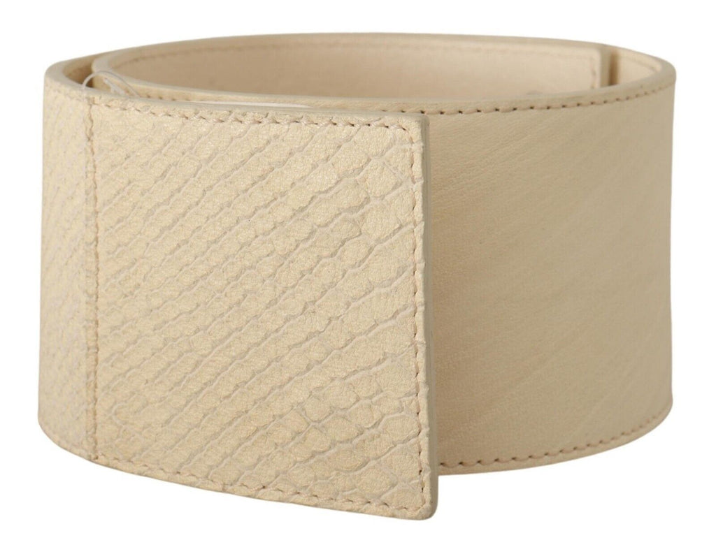 Ceinture large de mode GF Ferre en coton ciré blanc
