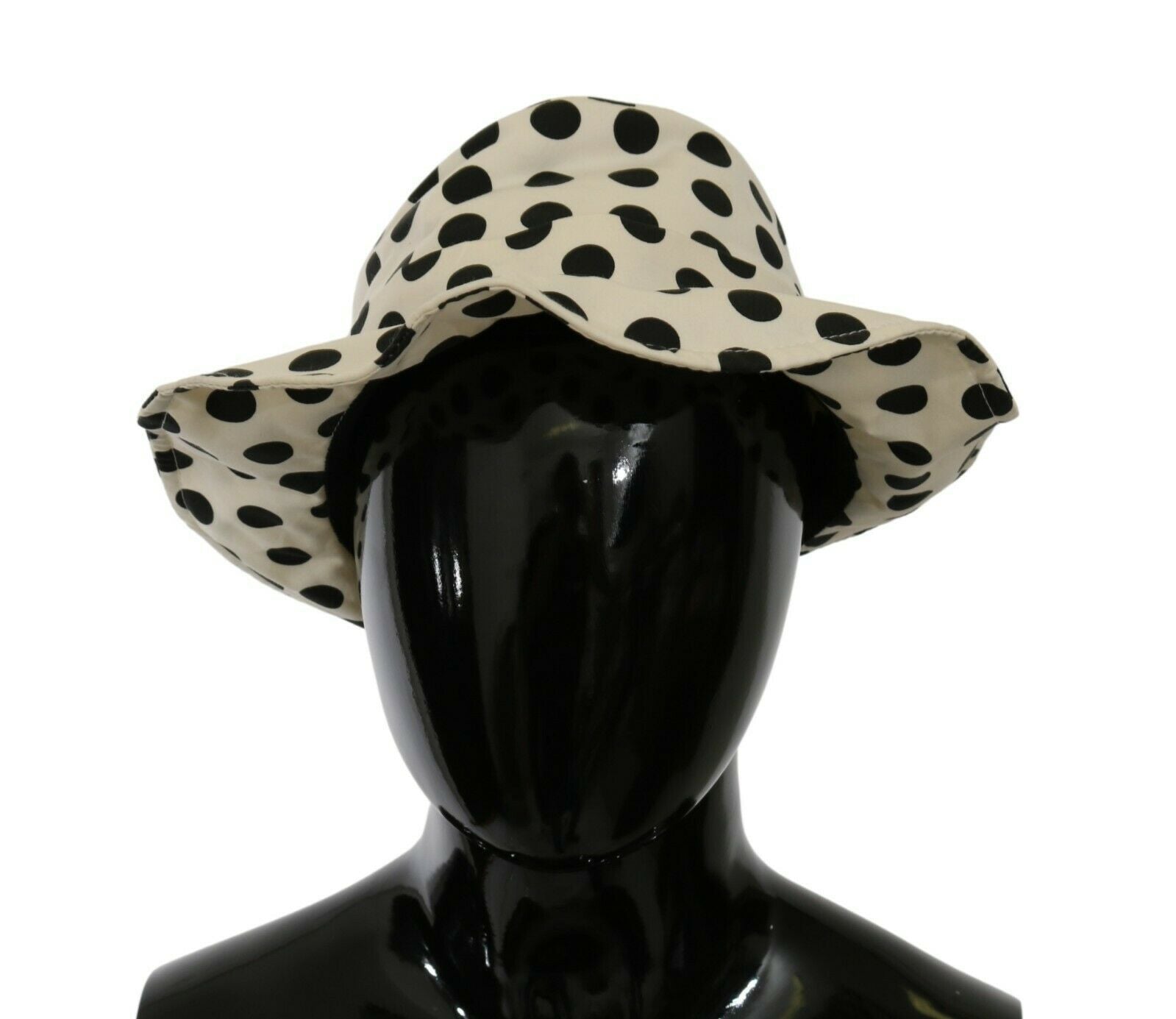 Chapeau Trilby Dolce & Gabbana blanc 100 % coton à pois