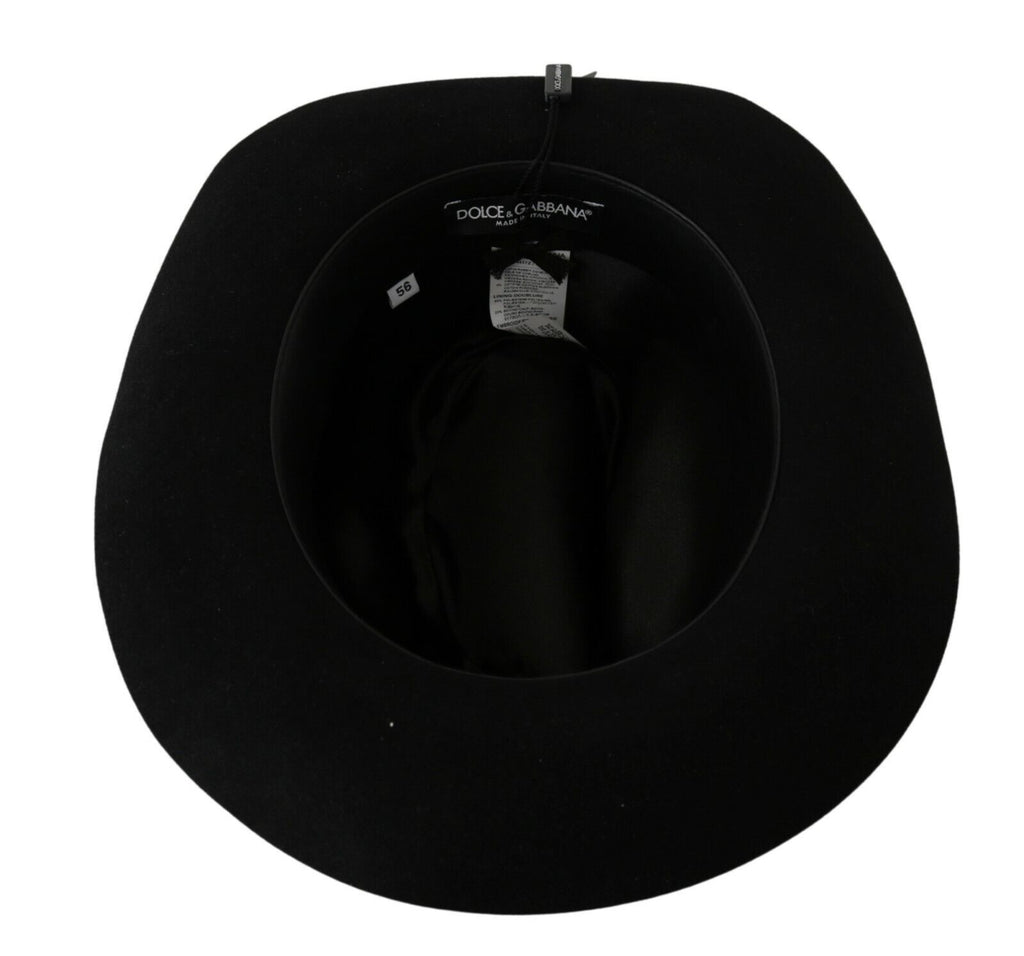 Chapeau Panama à larges bords Dolce & Gabbana en lapin noir Amor Gignit