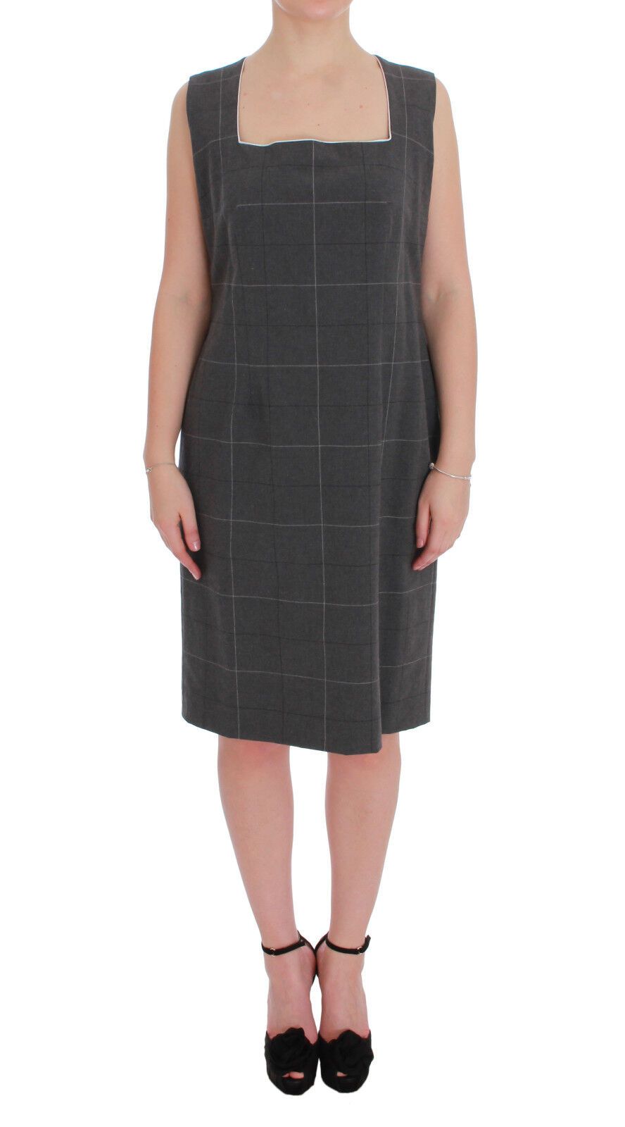 BENCIVENGA Ensemble Costume Robe Blazer en Coton à Carreaux Gris