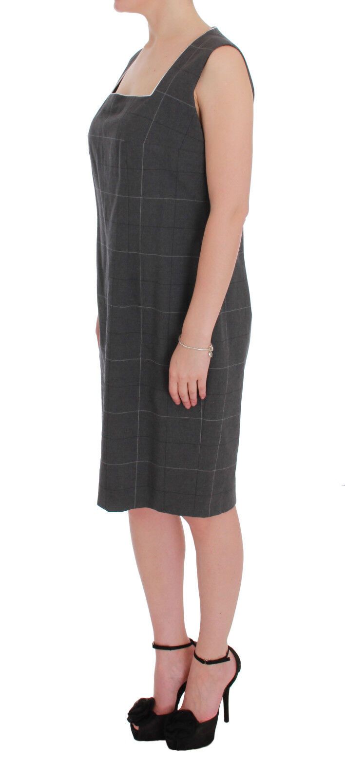 BENCIVENGA Ensemble Costume Robe Blazer en Coton à Carreaux Gris