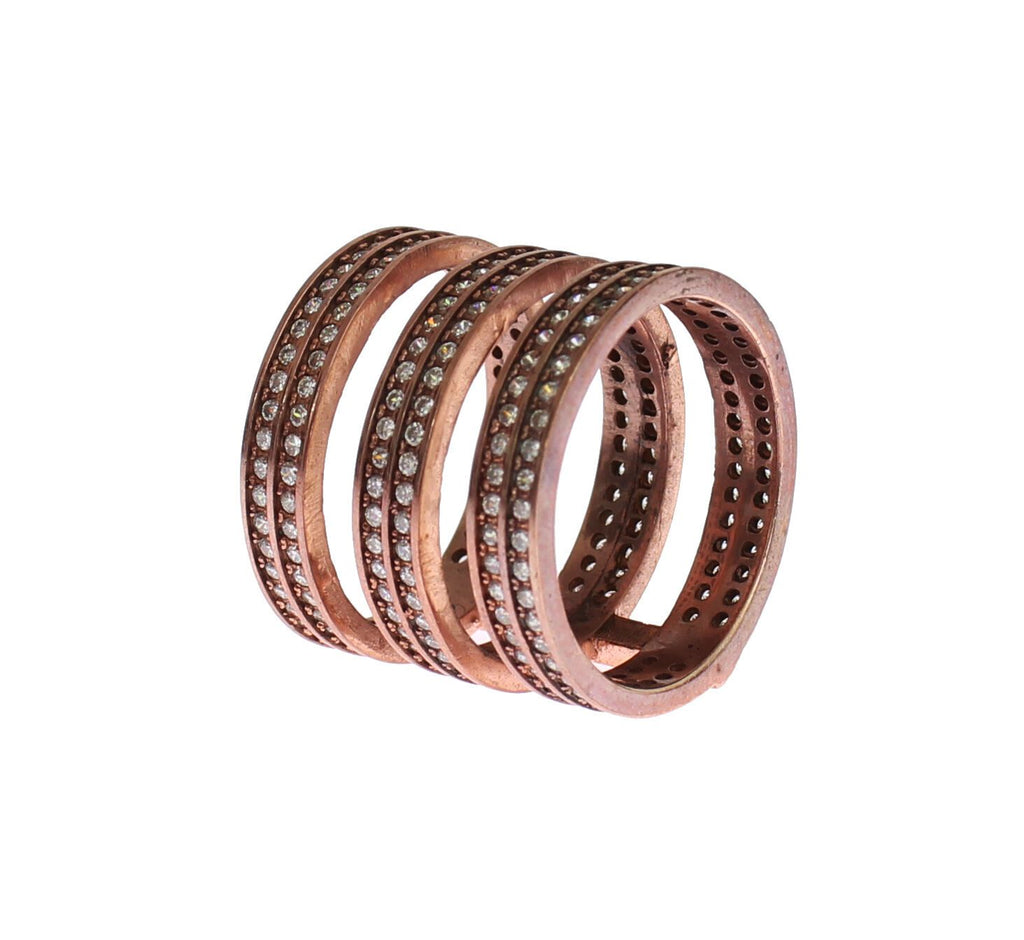 Nialaya Gold 925 Silber Klarer CZ Rosa Ring