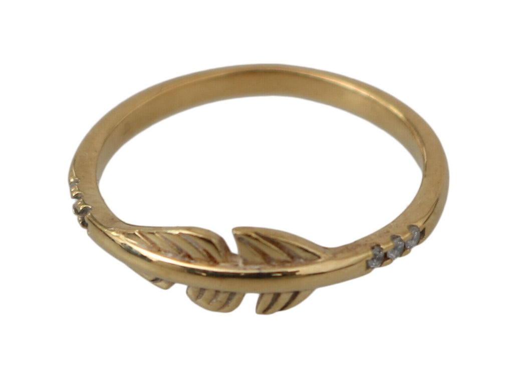 Nialaya Goldfeder Clear CZ 925 Silber Damen