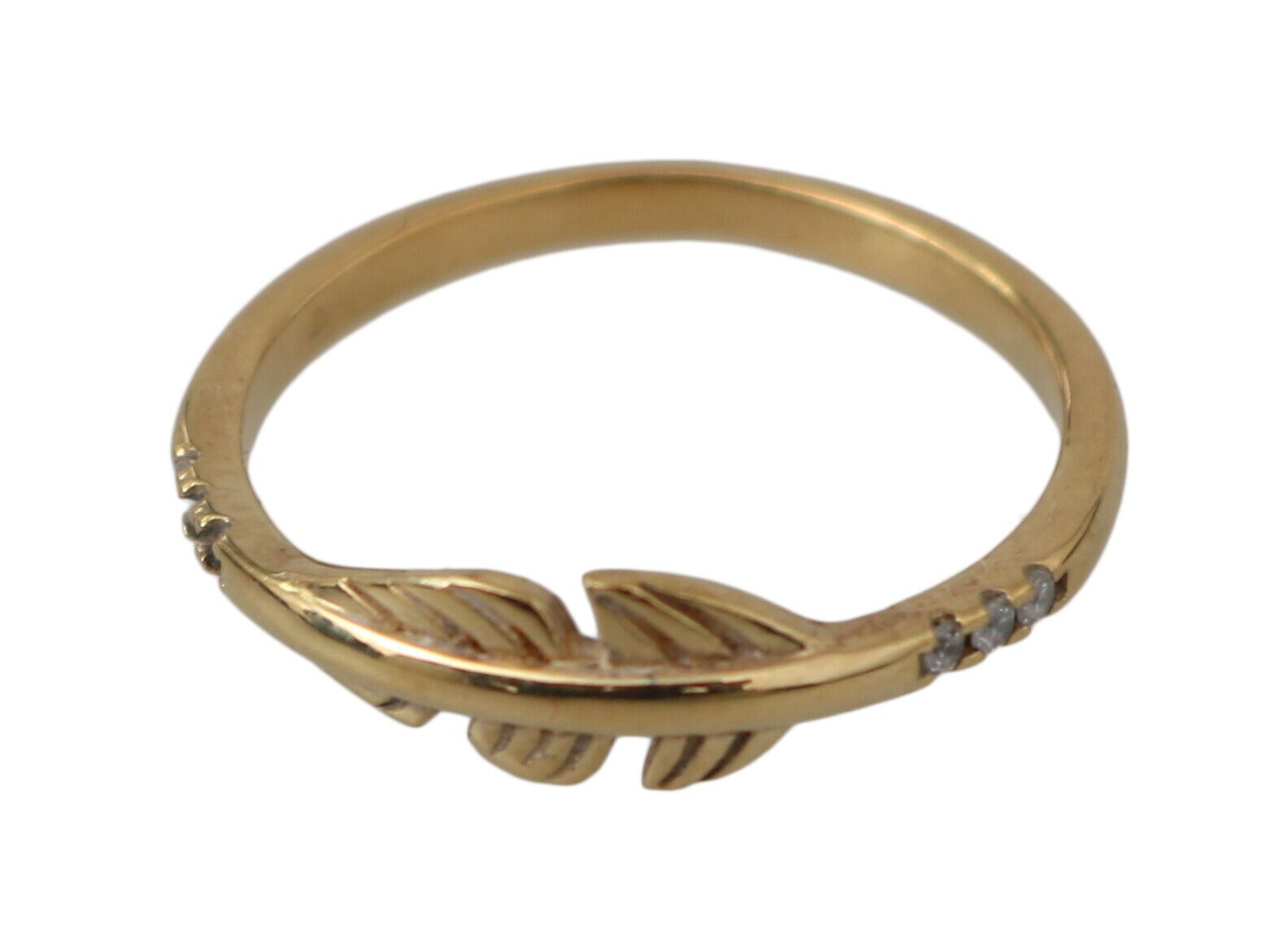 Nialaya Goldfeder Clear CZ 925 Silber Damen