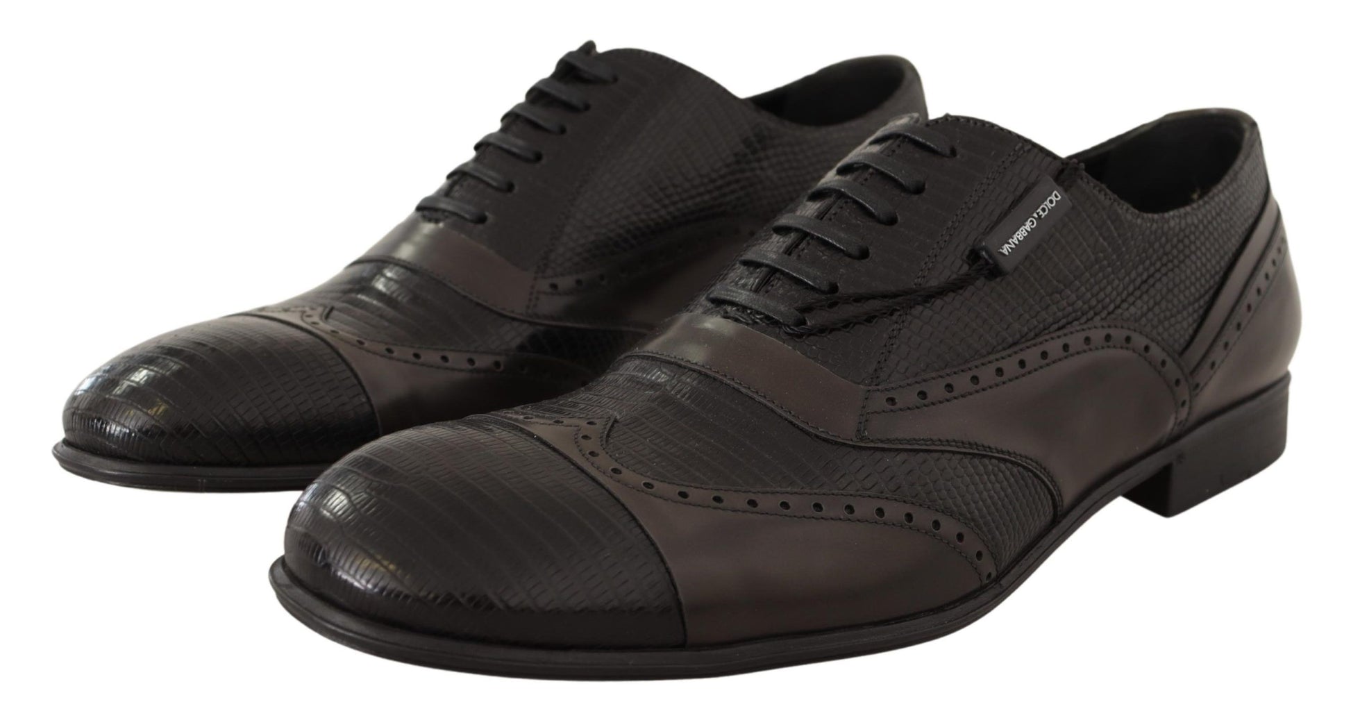 Chaussures Richelieu en cuir de lézard marron Dolce & Gabbana