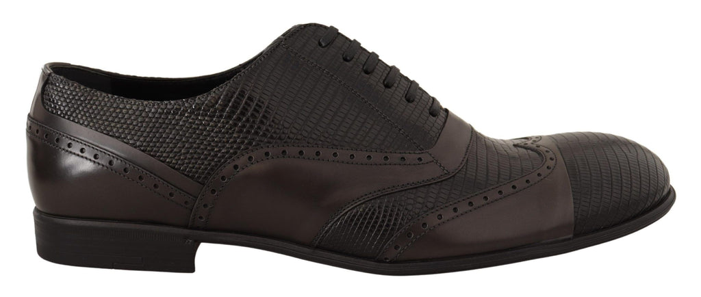 Chaussures Richelieu en cuir de lézard marron Dolce & Gabbana