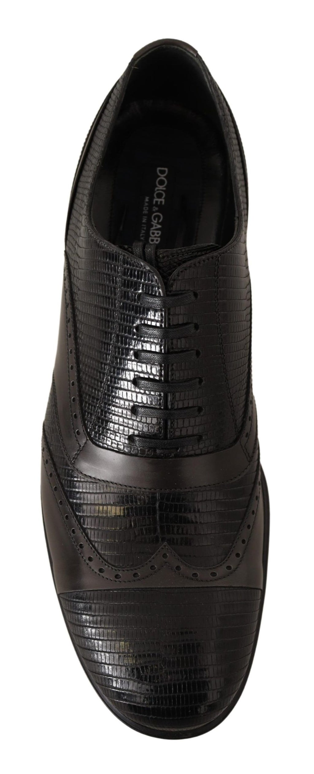 Chaussures Richelieu en cuir de lézard marron Dolce & Gabbana