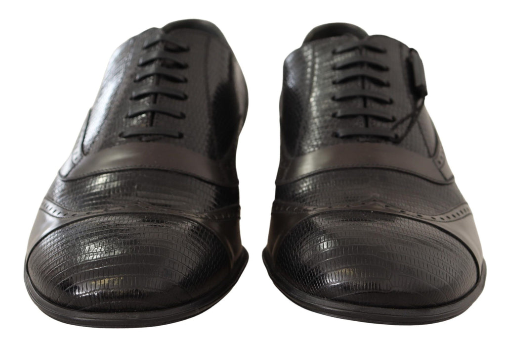 Chaussures Richelieu en cuir de lézard marron Dolce & Gabbana
