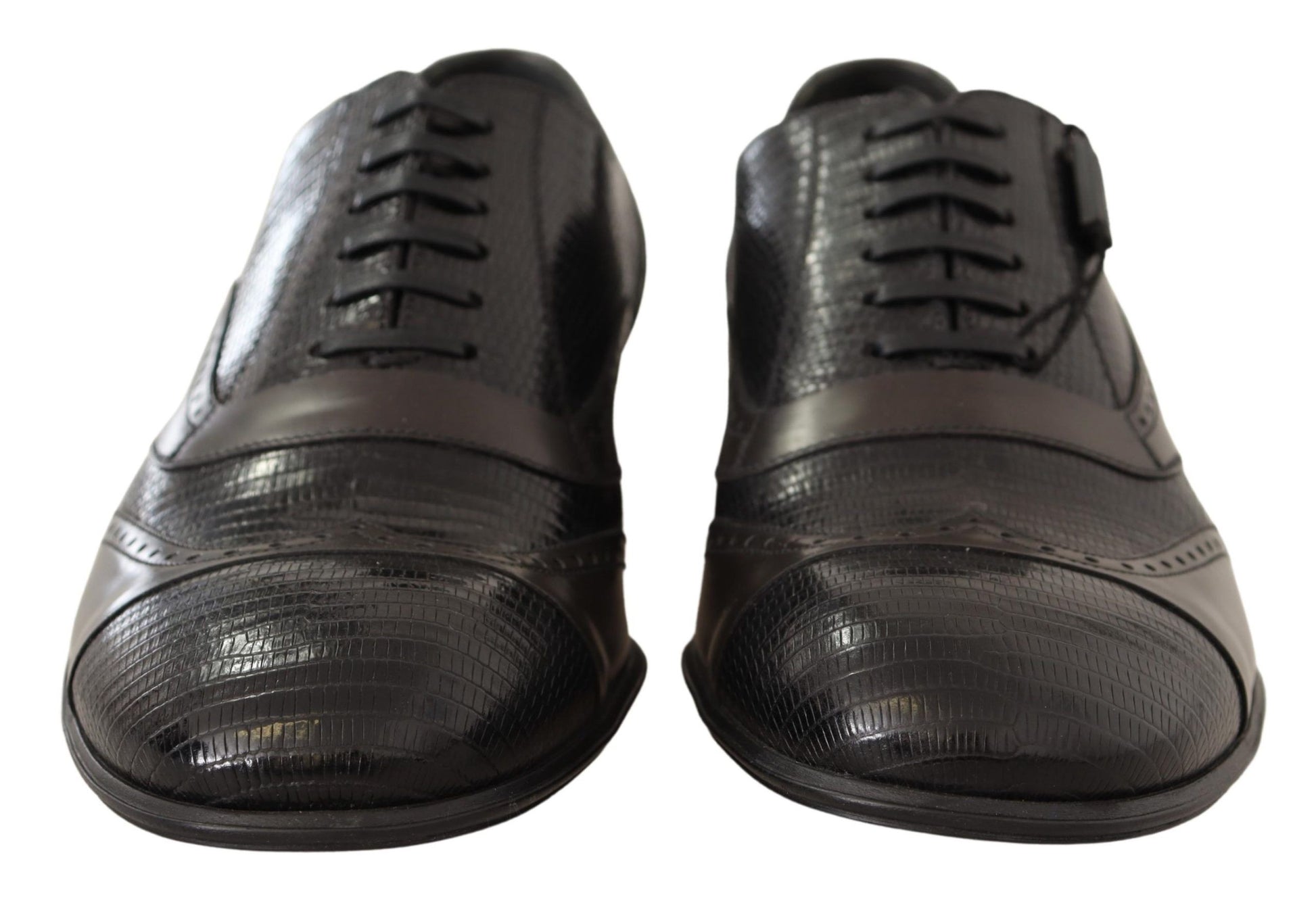 Chaussures Richelieu en cuir de lézard marron Dolce & Gabbana