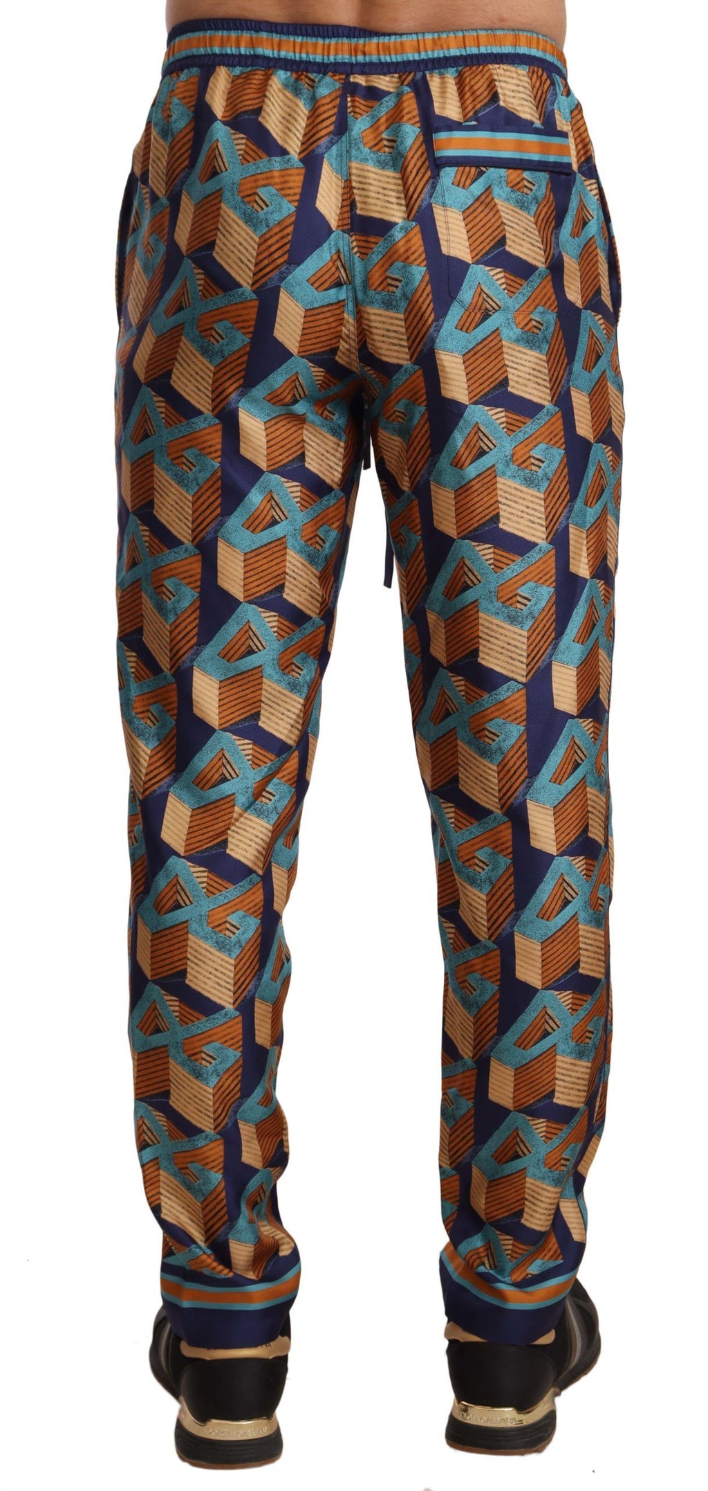 Pantalon de jogging en soie à motif multicolore Dolce & Gabbana