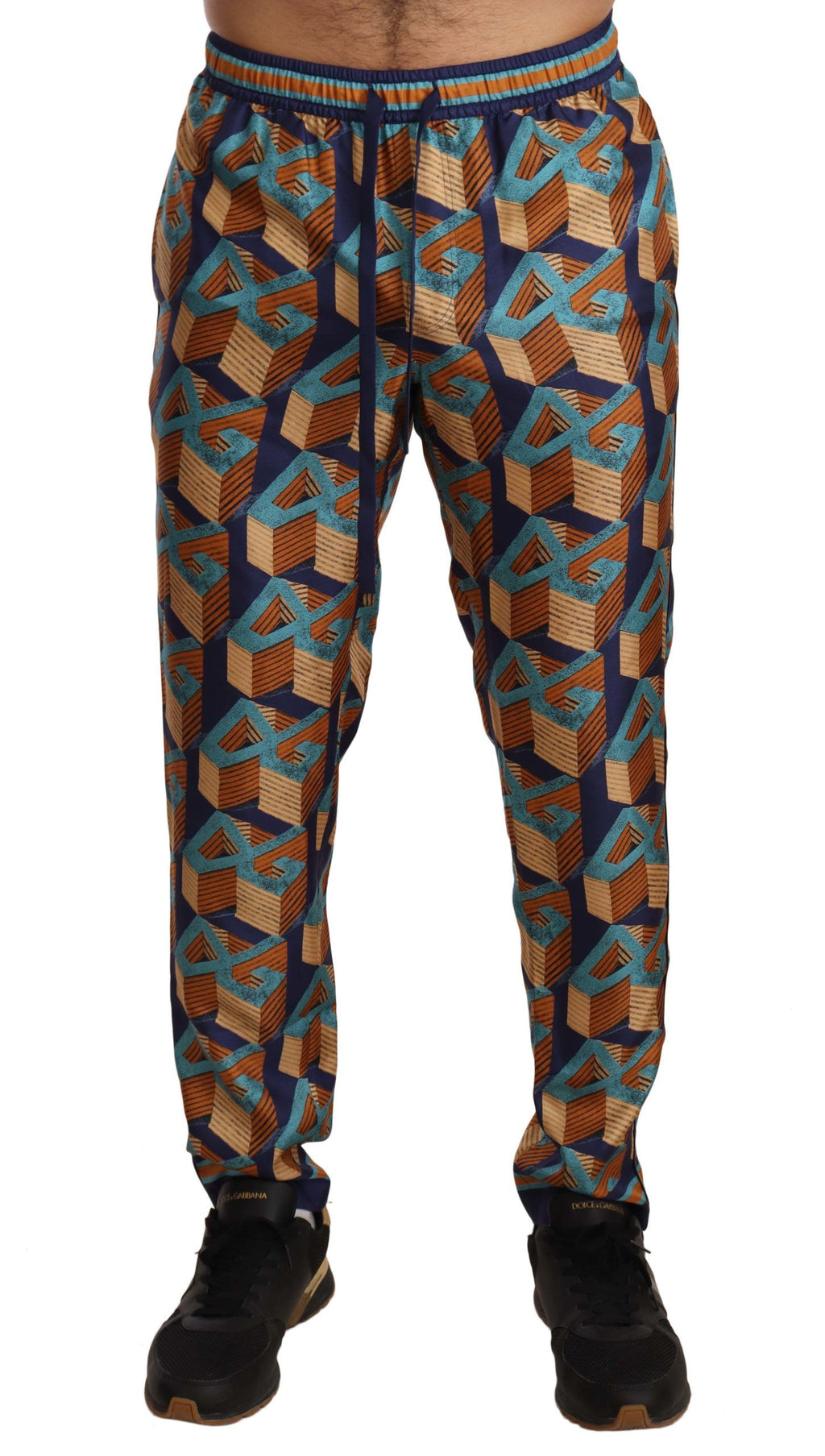 Pantalon de jogging en soie à motif multicolore Dolce & Gabbana