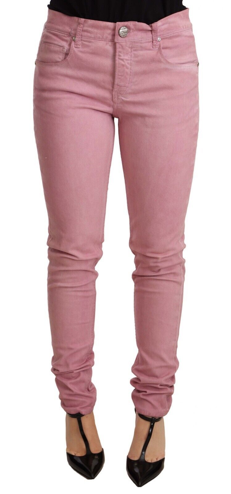 Acht Jean Skinny Femme Coupe Slim en Coton Rose