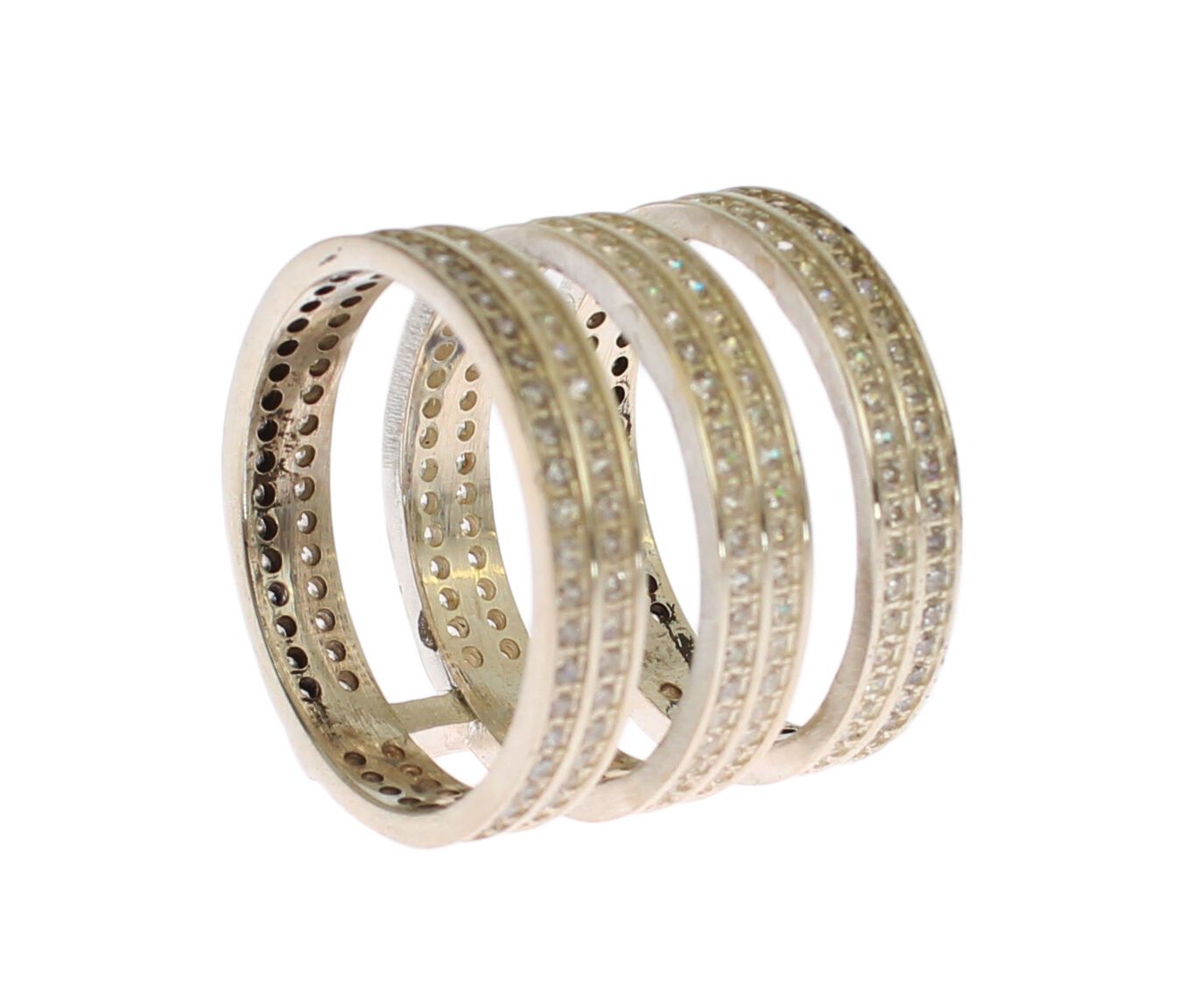 Nialaya Authentischer Damenring aus 925er Sterlingsilber mit klarem Zirkonia