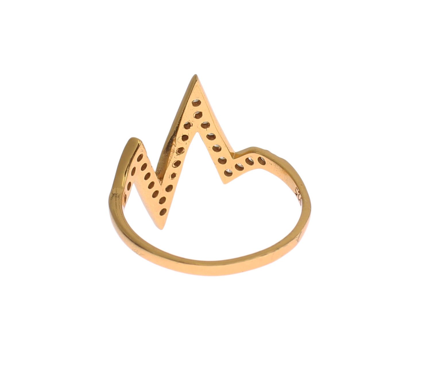Nialaya Gold 925 Silber Damen Ring mit klarem Zirkonia 18 Karat