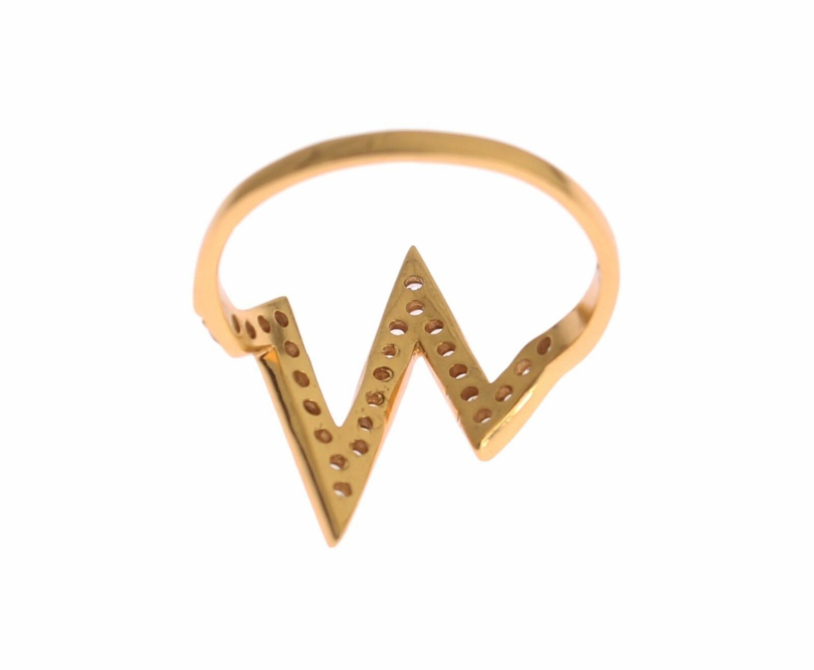 Nialaya Gold 925 Silber Damen Ring mit klarem Zirkonia 18 Karat