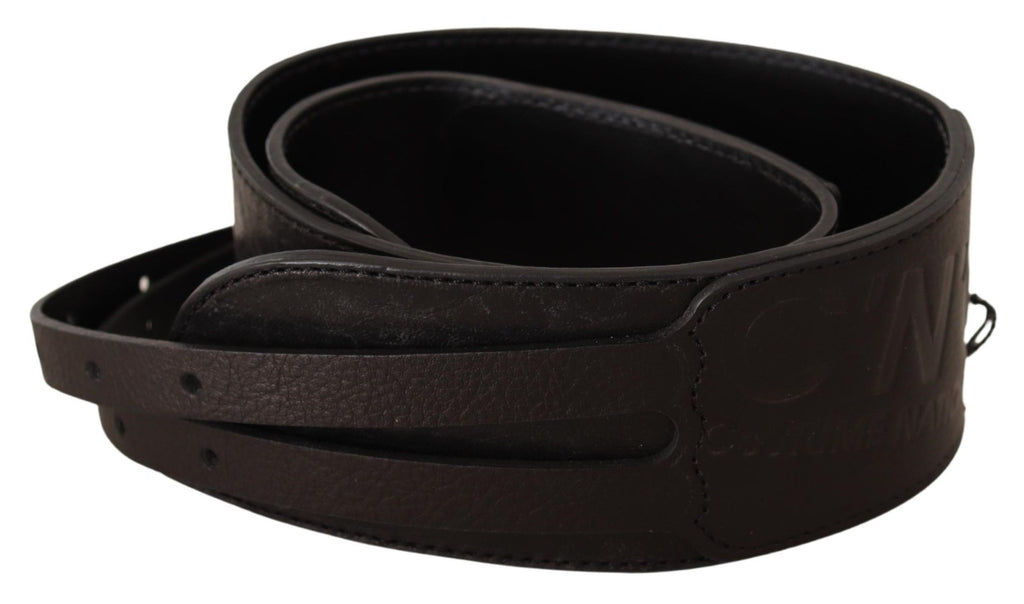 Ceinture Costume National en cuir marron foncé à double boucle