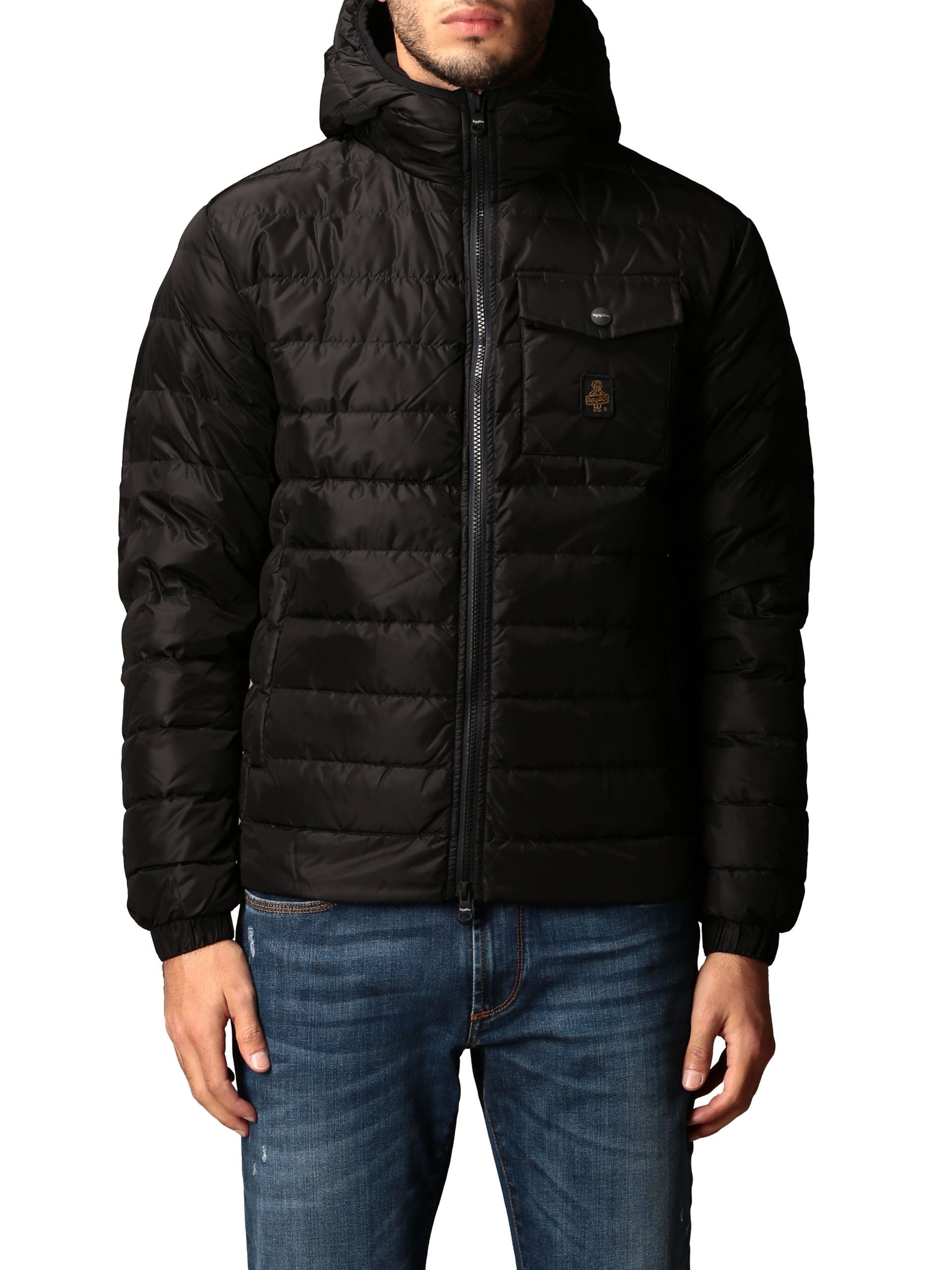 Refrigiwear Schwarze Nylon-Herrenjacke