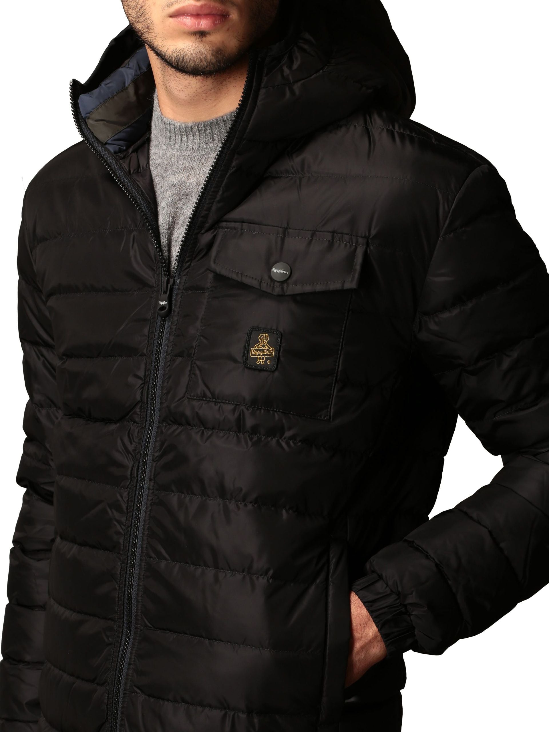Refrigiwear Schwarze Nylon-Herrenjacke