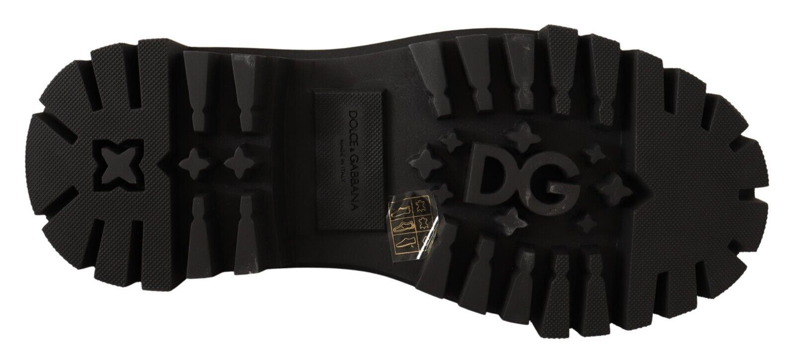 Bottes de combat cloutées en cuir noir Dolce & Gabbana