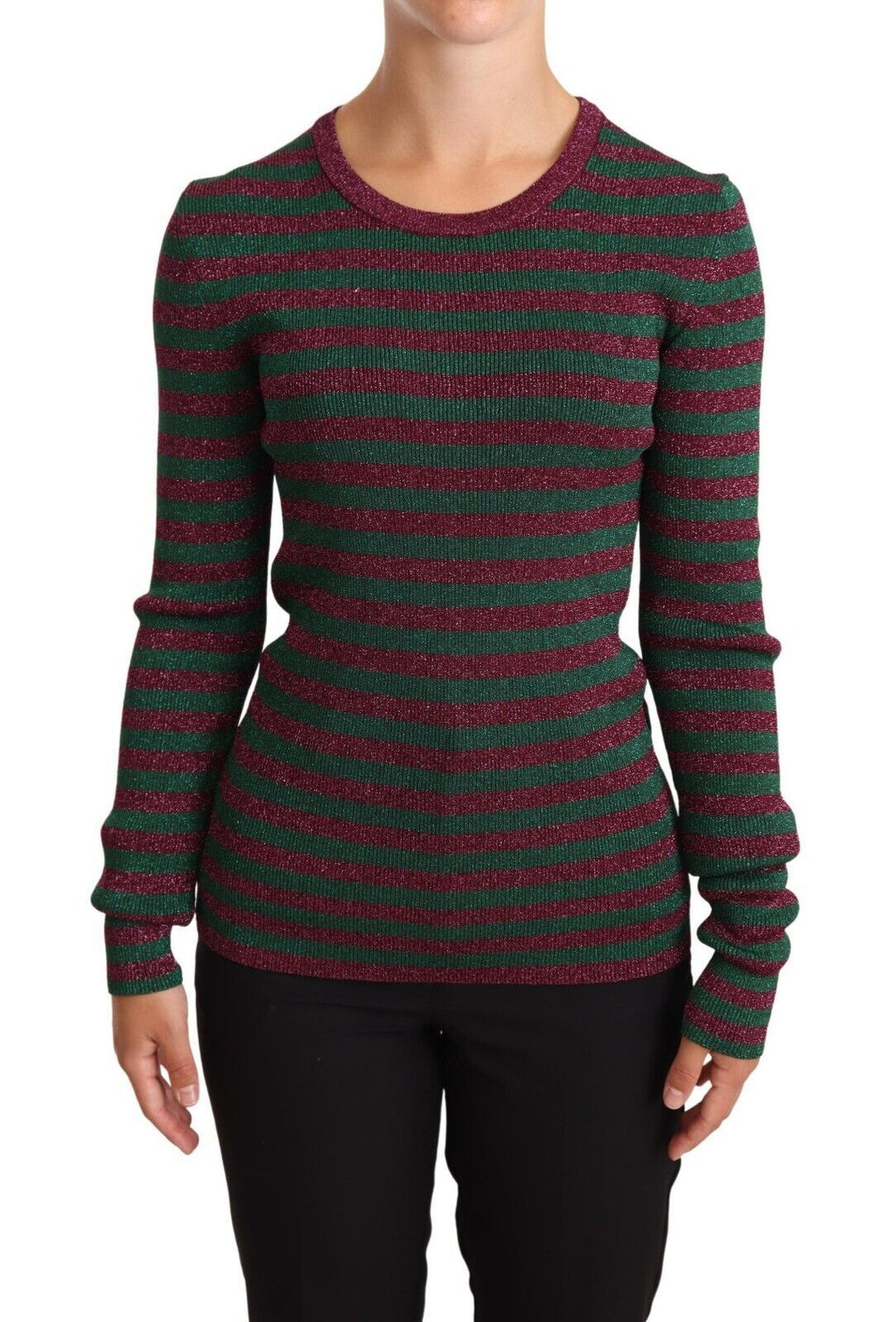 Pull à col rond rayé multicolore Dolce & Gabbana