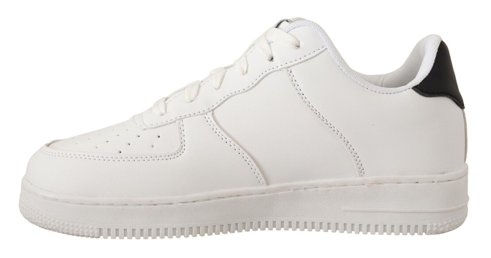 SIGNS Weiße Leder Perforierte Schnürschuhe Casual Herrenschuhe