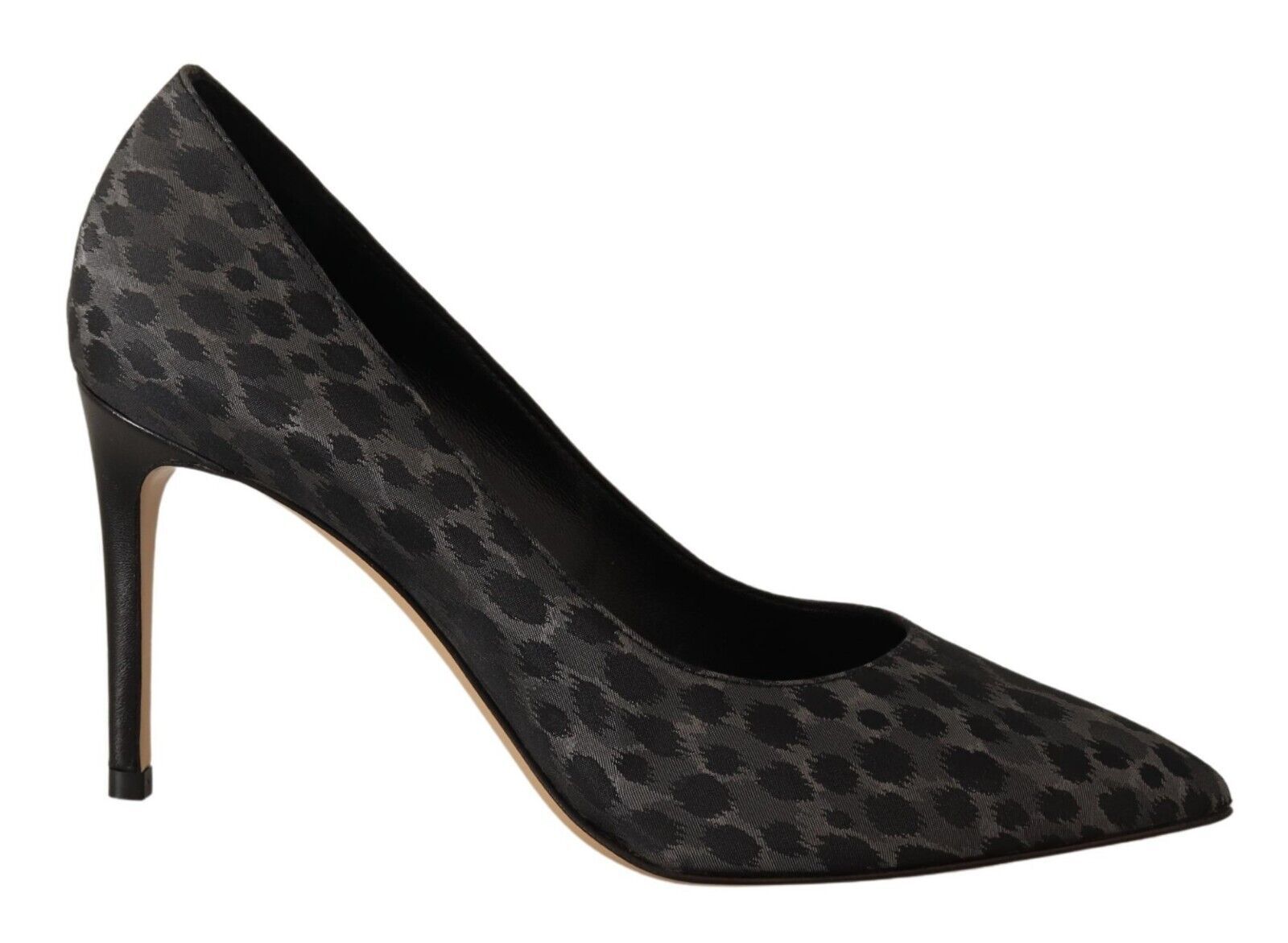 Sofia Schwarze Leoparden-Leder-Stiletto-High-Heels-Pumps-Schuhe