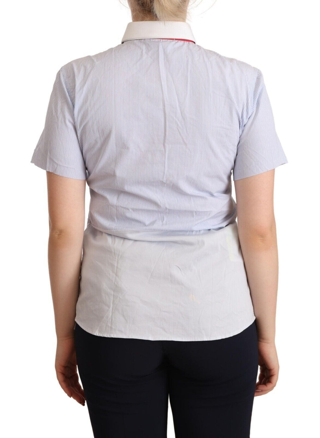AGLINI – Hellblaues Poloshirt aus Baumwolle mit kurzen Ärmeln und Kragen