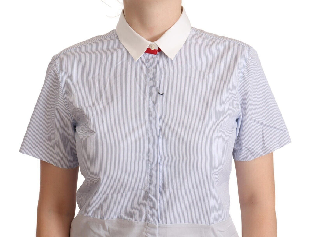AGLINI – Hellblaues Poloshirt aus Baumwolle mit kurzen Ärmeln und Kragen