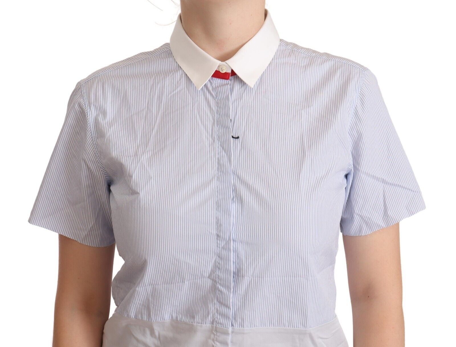 AGLINI – Hellblaues Poloshirt aus Baumwolle mit kurzen Ärmeln und Kragen