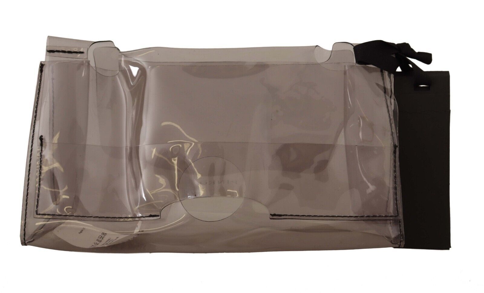 PINKO Schwarze transparente Plastiktasche mit Geldbörse und Clutch