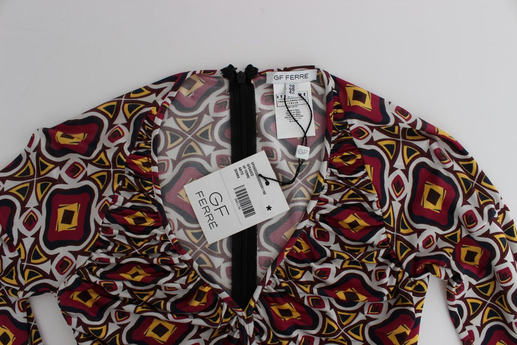 Robe droite GF Ferre en viscose multicolore à manches longues