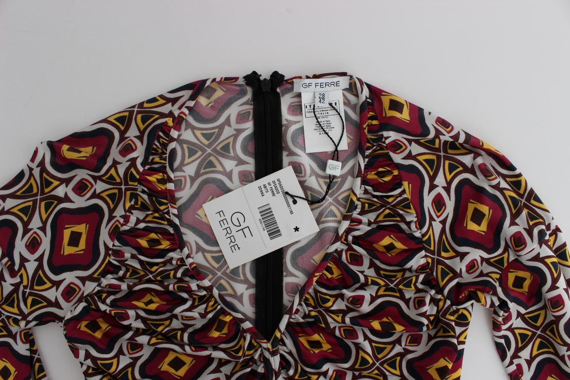 Robe droite GF Ferre en viscose multicolore à manches longues