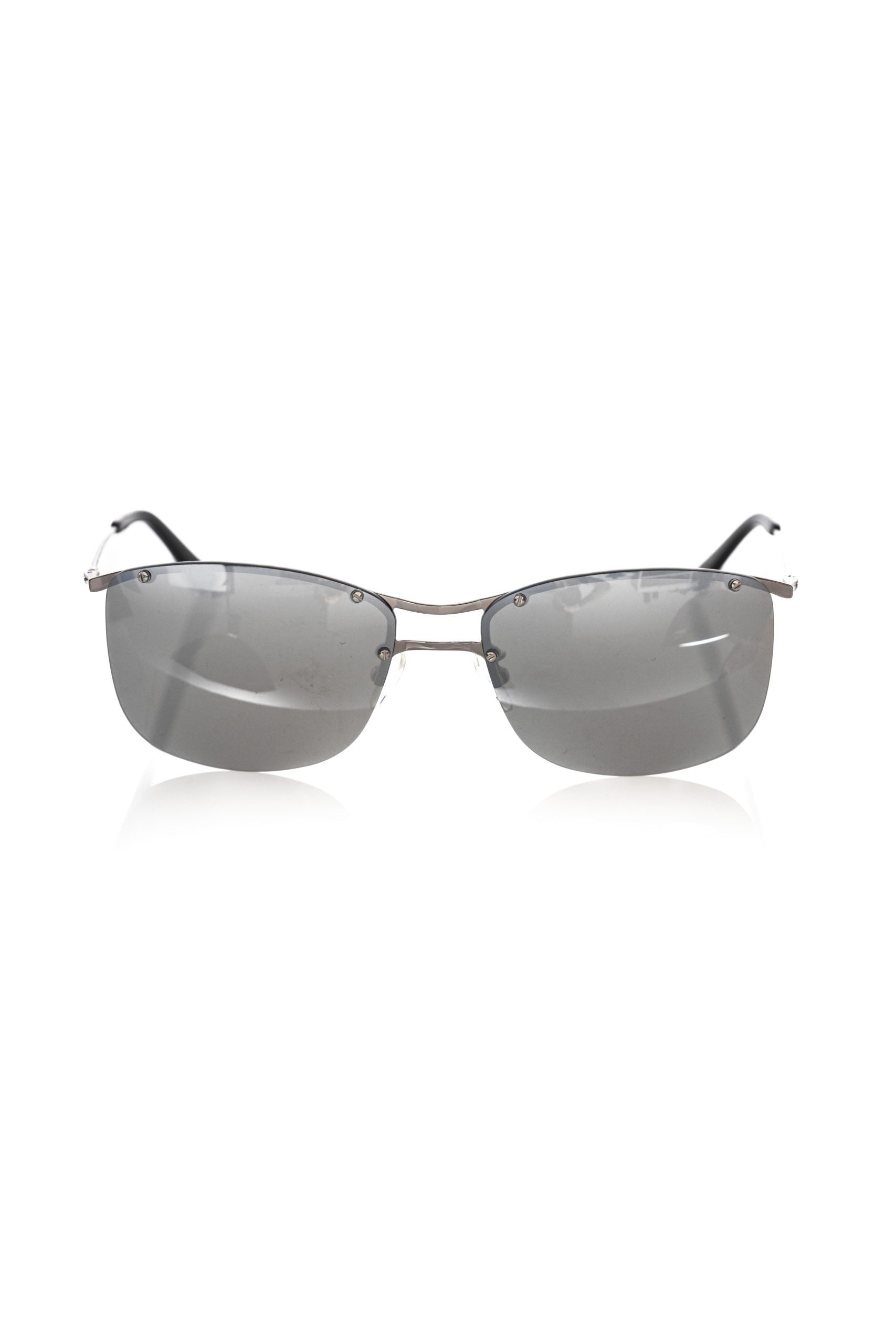 Frankie Morello Silber Metallic Herren Sonnenbrille