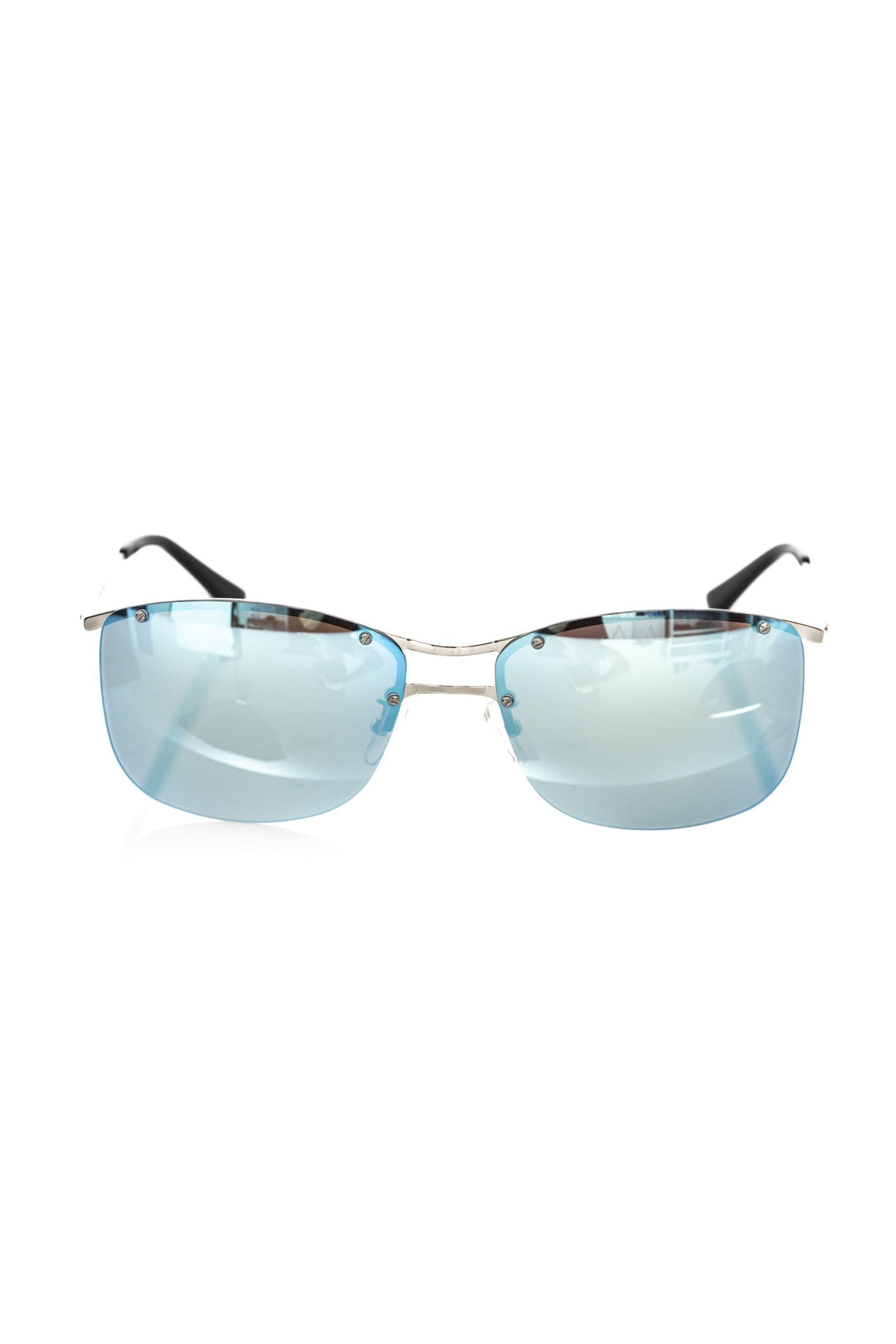 Frankie Morello Silber Metallic Herren-Sonnenbrille