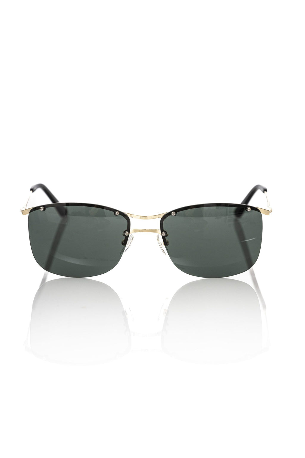 Frankie Morello Schwarze Metallicfaser-Sonnenbrille für Herren