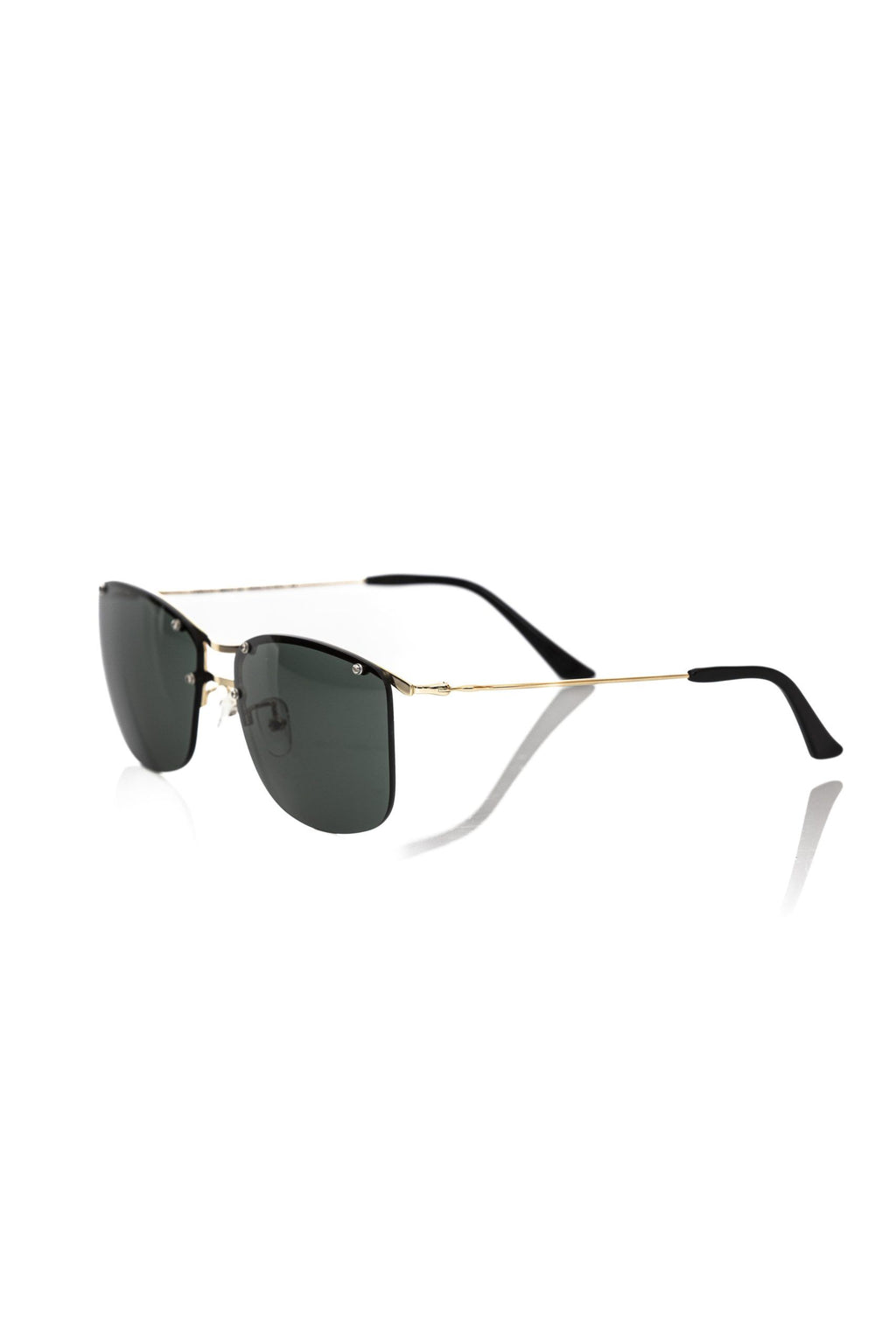 Frankie Morello Schwarze Metallicfaser-Sonnenbrille für Herren