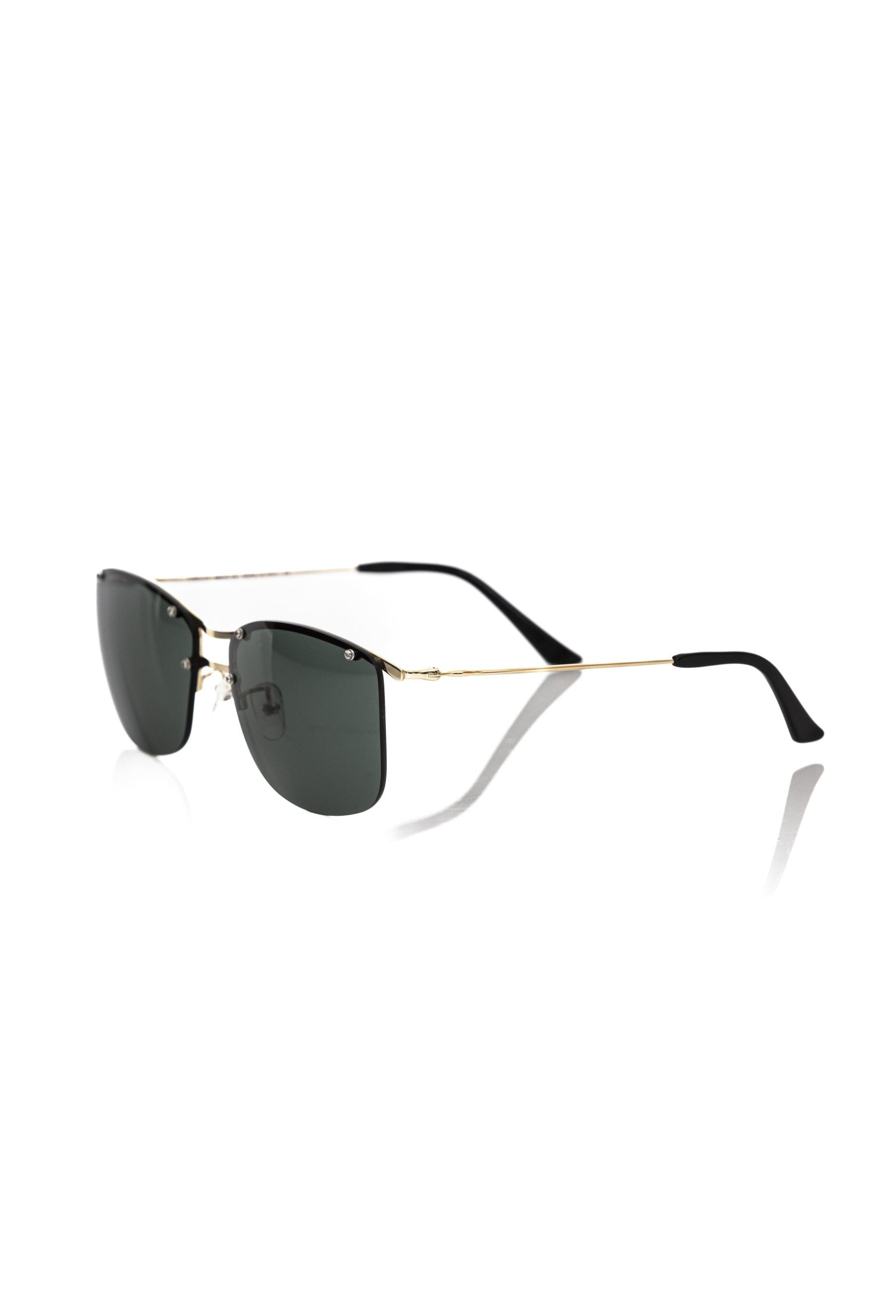 Frankie Morello Schwarze Metallicfaser-Sonnenbrille für Herren
