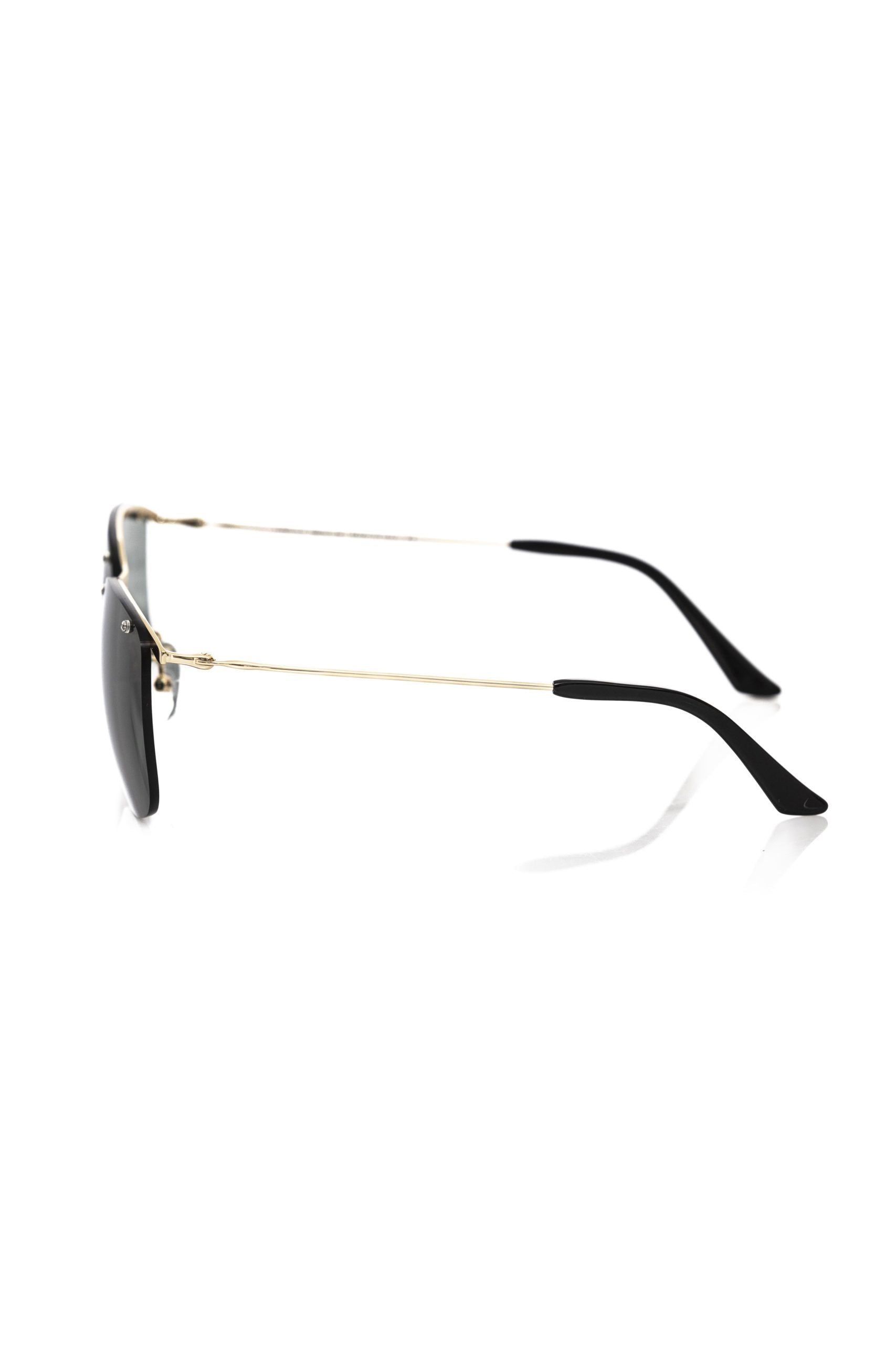 Frankie Morello Schwarze Metallicfaser-Sonnenbrille für Herren
