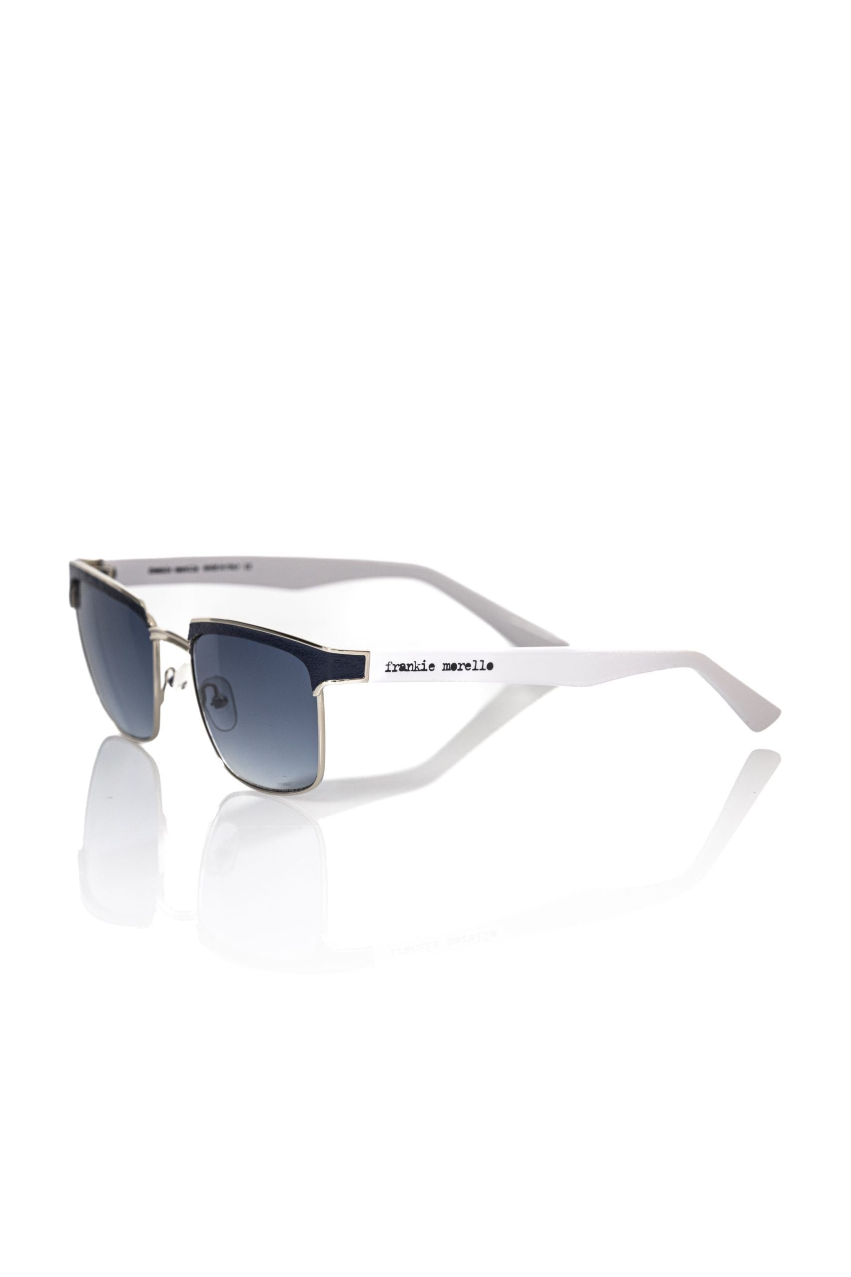 Frankie Morello Schwarze Metallic-Sonnenbrille für Männer