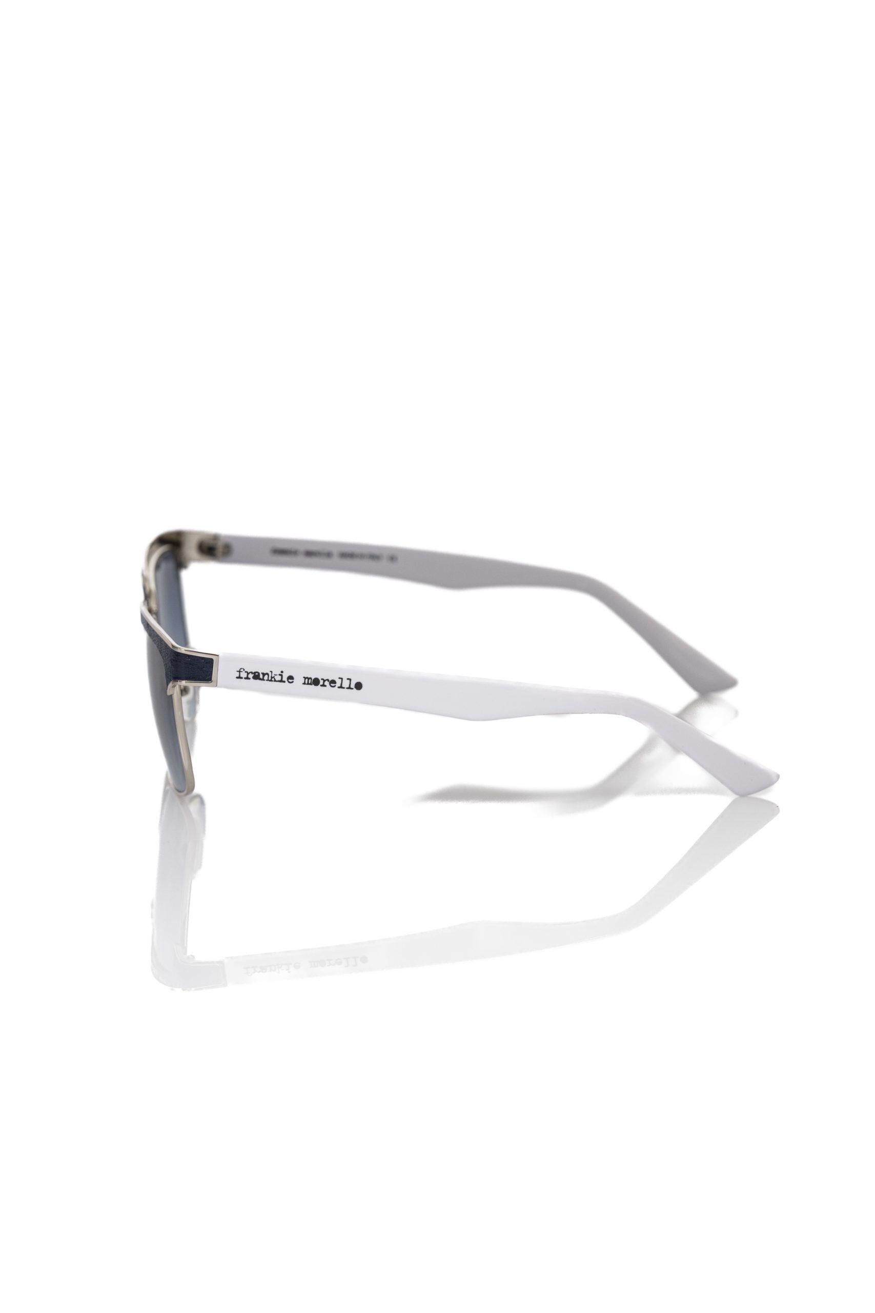 Frankie Morello Schwarze Metallic-Sonnenbrille für Männer