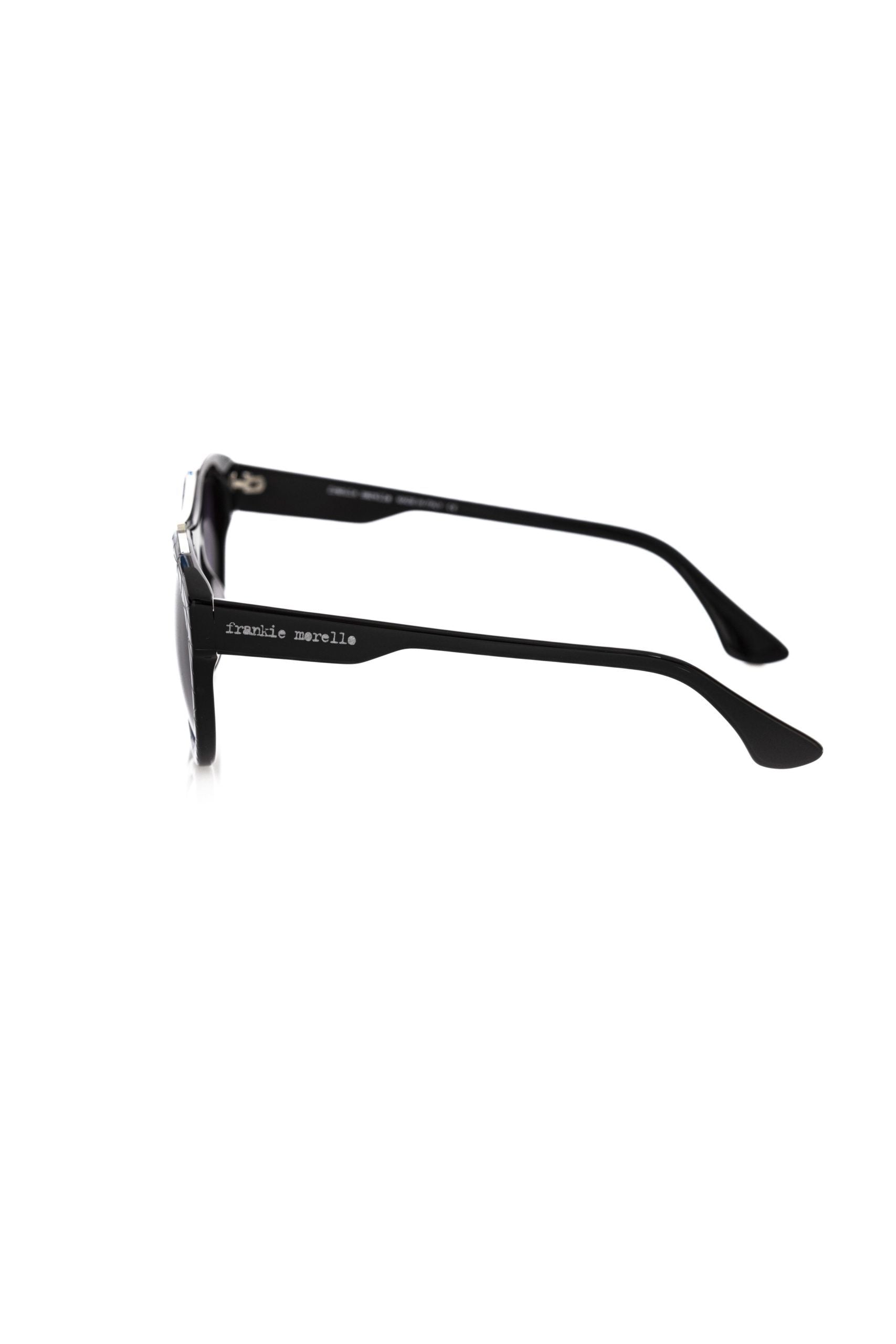Frankie Morello Schwarze Acetat-Sonnenbrille für Herren