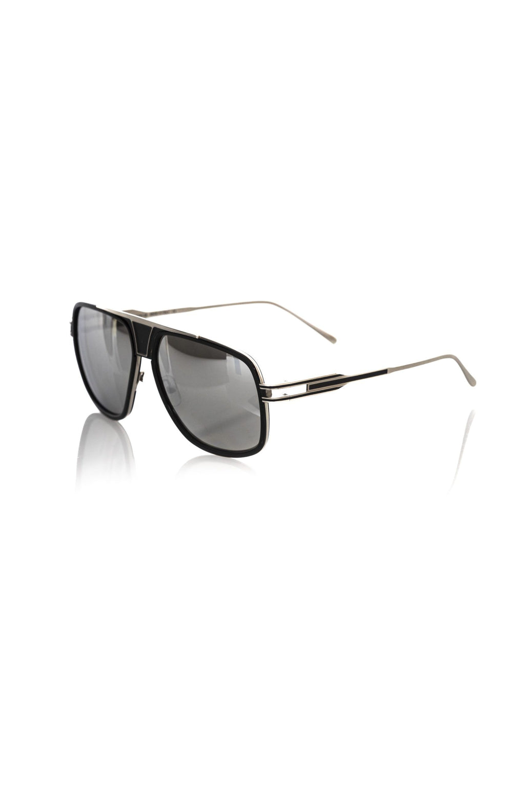 Frankie Morello Schwarze Metallic-Sonnenbrille für Herren