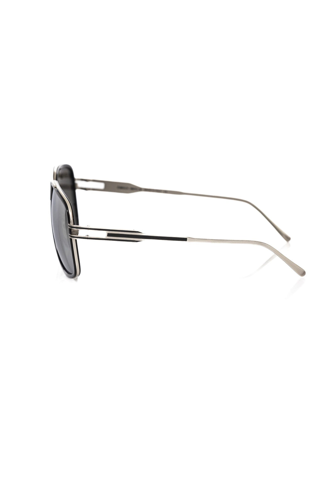 Frankie Morello Schwarze Metallic-Sonnenbrille für Herren