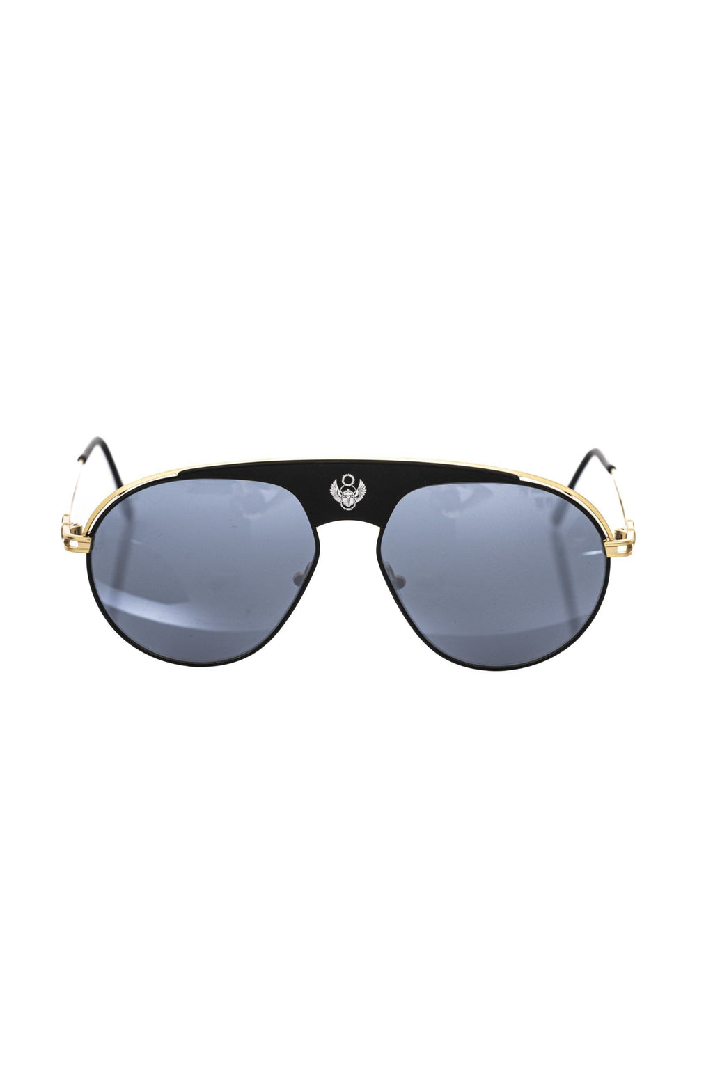 Frankie Morello Schwarze Metallic-Sonnenbrille für Herren